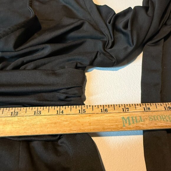 Baltic Born Women 1XL Arianna Maxi Dress V Neck Black Side Slit Flowy Stretch - Picture 9 of 12